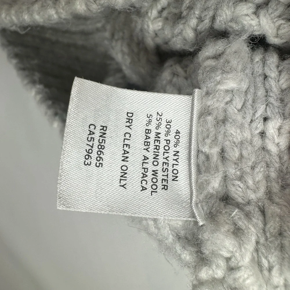 Calibrate Full Zip Sweater Mens Medium Gray Waffle Knit Merino Wool Alpaca Blend